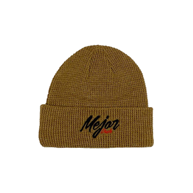 MejorDash Logo Beanie x Caramel with Black/Red